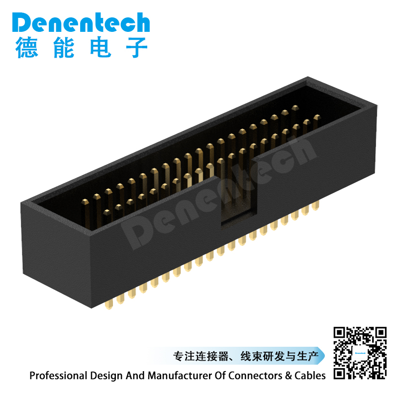 Denentech high quality 1.27x2.54MM H7.1MM dual row straight DIP box header Connector